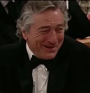 😂 40eca13b Robert De Niro นักแสดง, คนดัง, ภาพเหมือน, ยิ้ม, ทักซิโด้ telegram sticker