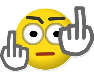 🚀 ef5b6324 絵文字, 中指, 失礼, 不快, ジェスチャー telegram sticker