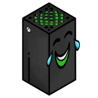 😂 3b8d6c3f Xbox Series X, konsol game, tertawa, komputer, humor telegram sticker