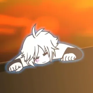 ❤️‍🔥 9ece539d Chibi, Anime, Cartone animato, Carino, Sdraiato telegram sticker