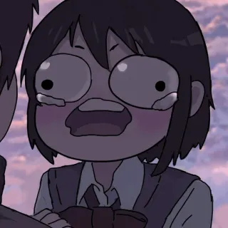 😶 77191f86 Anime, Piangere, Triste, Cartoni animati, Espressione telegram sticker