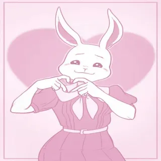 ❤️ de6a7124 coniglio, coniglietto, rosa, cuore, carino, vestito telegram sticker