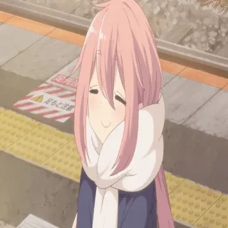 ☺️ e3391d4e anime, carina, ragazza, sciarpa, sorridente telegram sticker