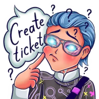 😵‍💫 8d0d0190 Create ticket pertanyaan, tiket, berpikir, karakter, kartun telegram sticker