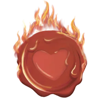 🤘 0bf97597 Herz, Siegel, Wachssiegel, Feuer, Flammen, Liebe, Rot telegram sticker