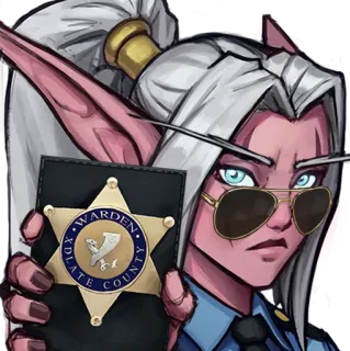 😎 911a12f1 WARDEN
XDL
GATE COUNTY elf, polizei, wärter, polizei, abzeichen, sonnenbrille telegram sticker