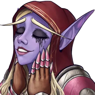 ☺️ b194511e elfe, fantasy, weinen, weiblich, charakter, kapuze, kummer, tränen telegram sticker