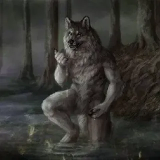 😧 c4c8360d werewolf, fantasy, monster, creature, horror, forest whatsapp sticker