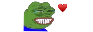 ❤️ 2aef32ec Pepe the Frog เปเป้เดอะฟร็อก, มีม, หัวใจ, ร้องไห้ telegram sticker