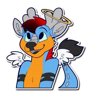 😇 0dab5ad9 兽人, 鹿, 兽迷, 天使, 卡通, 角色, 吉祥物 telegram sticker