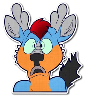 😱 11c90da4 卡通, 鹿, 兽人, 拟人, 动物, 惊讶 telegram sticker