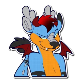 😈 17b4a9ab 兽人, 拟人, 生物, 卡通, 贴纸, 动物, 幻想 telegram sticker