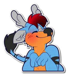 😊 19d56fd5 兽人, 卡通, 动物, 可爱, 拟人, 快乐, 插图 telegram sticker