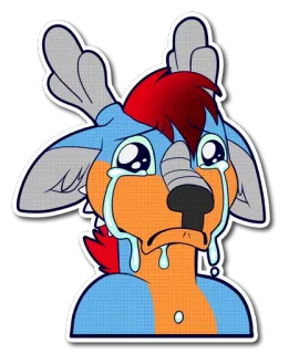 😭 1cfec41f 贴纸, 兽人, 拟人, 哭泣, 悲伤, 眼泪, 动物 telegram sticker