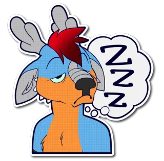 💤 203be95b ZZZ 困, 睡觉, 累, 卡通, 毛茸茸, 动物, 驯鹿 telegram sticker
