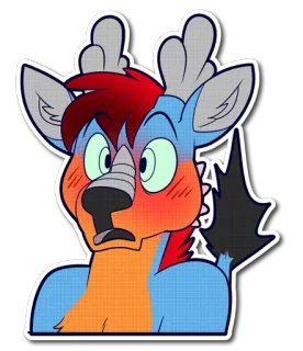 😳 46433b00 兽人, 拟人, 鹿, 卡通, 贴纸, 哺乳动物, 动物 telegram sticker