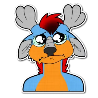 😭 4ec8c7ba 兽人, 卡通, 悲伤, 哭泣, 动物, 贴纸 telegram sticker