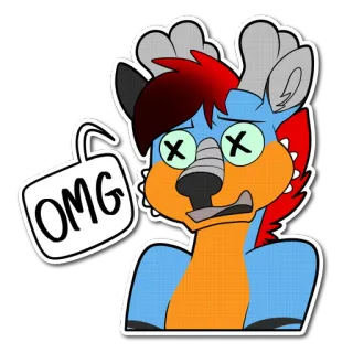 😵 5219f458 OMG 我的天, 兽人, 卡通, 动物 telegram sticker
