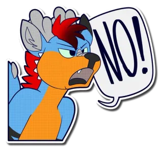 ❌ 5aa59e9f NO! 卡通, 狗, 生气, 拒绝, 负面, 插图, 气泡 telegram sticker