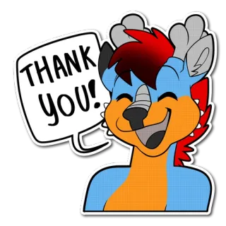 😄 5ca5d97f THANK YOU! 谢谢, 问候, 毛茸茸, 动物, 快乐, 可爱 telegram sticker