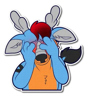 😖 60d0590b 兽人, 拟人, 哭泣, 伤心, 表情, 卡通, 动物 telegram sticker