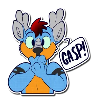 😦 6360a904 GASP! 卡通, 可爱, 表情, 惊喜, 反应, 毛茸茸, 动物 telegram sticker
