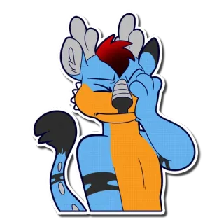 😣 67422f66 兽人, 拟人, 角色, 卡通, 动物 telegram sticker