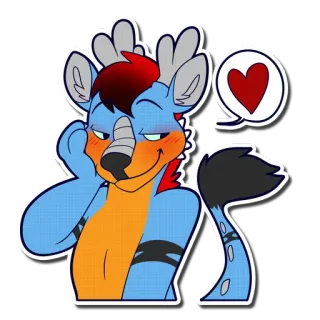 😘 69ca26af 兽人, 鹿, 兽迷, 动物, 角色, 心, 爱, 可爱 telegram sticker