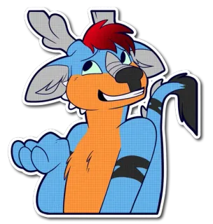 😟 923e1319 兽人, 拟人, 卡通, 贴纸, 可爱, 动物 telegram sticker