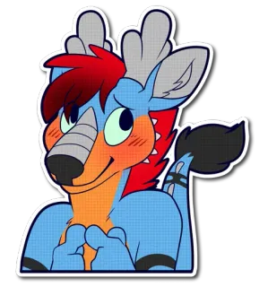 ☺️ b19e20a3 兽人, 兽迷, 鹿, 动物, 可爱, 卡通, 贴纸 telegram sticker