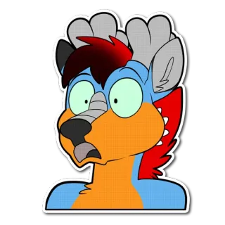 😨 cec203a5 兽人, 拟人, 卡通, 动物, 惊喜, 震惊 telegram sticker