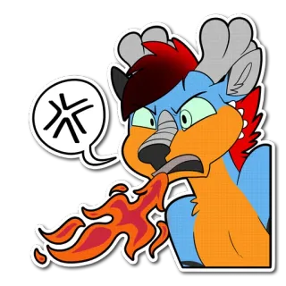 🔥 cf8c7649 兽人, 龙, 愤怒, 火焰, 卡通, 贴纸 telegram sticker