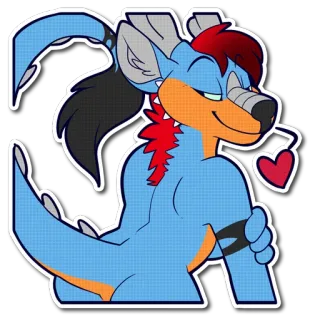 😘 d759989e 兽人, 动物, 拟人, 卡通, 爱心, 爱, 可爱 telegram sticker