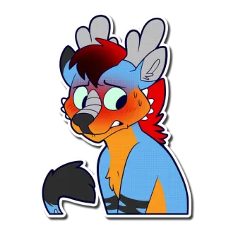 😳 e1c5b0d6 卡通, 角色, 动物, 兽人, 鹿, 贴纸 telegram sticker