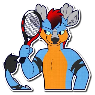 🎾 e55a25d6 兽迷, 网球, 动物, 卡通, 角色, 贴纸 telegram sticker