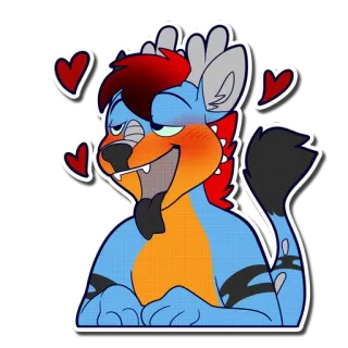 😍 f122a228 兽人, 拟人, 动物, 卡通, 可爱, 爱心, 爱, 喜爱 telegram sticker