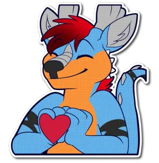 ❤ f1b3ef1d 毛茸茸, 卡通, 爱心, 动物, 角色, 爱, 可爱 telegram sticker