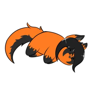 🛏 103b641b fox, animal, cartoon, orange, black telegram sticker