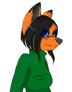 😊 a4ea1d9e furry, anthropomorphic, fox, animal, character, glasses telegram sticker
