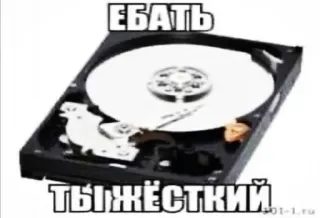 🤔 cb656a88 ЕБАТЬ ТЫ ЖЁСТКИЙ hard drive, komputasi, penyimpanan, teknologi, bahasa rusia telegram sticker