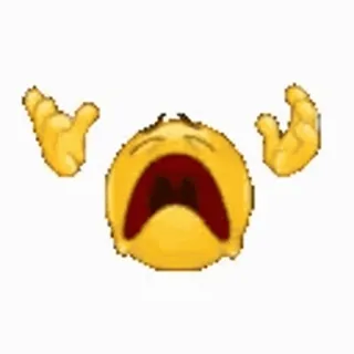 😫 f0c6f40d emoji, menangis, tangan, kuning, sedih, ekspresi telegram sticker