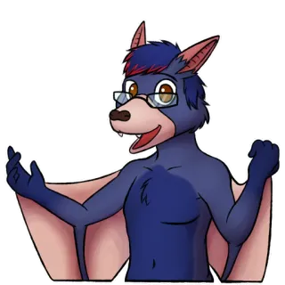 🗣 11a49e12 furry, pipistrello, occhiali, antropomorfo, cartone animato, animale whatsapp sticker