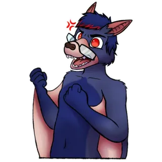 😡 5e73e6df Antro, Furry, Pipistrello, Arrabbiato, Cartone animato, Personaggio whatsapp sticker