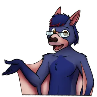 🗣 b9621105 Furry, Pipistrello, Personaggio, Antro, Occhiali, Cartone animato whatsapp sticker