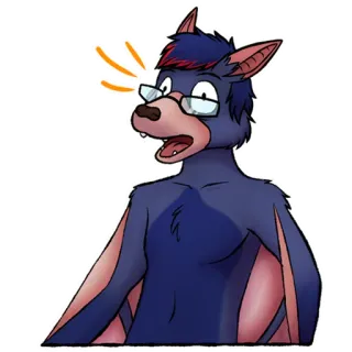 😱 bc96ef9c pipistrello, animale, cartone animato, occhiali, scioccato, peloso whatsapp sticker