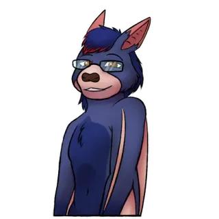 😏 c83af14a antropomorfo, furry, animale, personaggio, occhiali, pipistrello whatsapp sticker