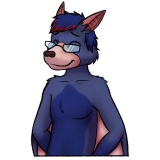 😊 d76cd519 pipistrello, furry, cartone animato, antropomorfo, animale, occhiali, personaggio whatsapp sticker