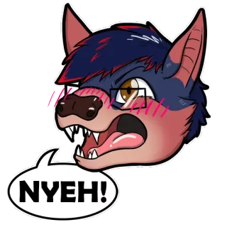 😫 dd44f622 NYEH! cane, peloso, animale, cartone animato, fumetto, nyeh whatsapp sticker