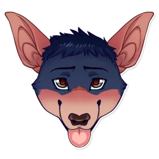 😛 eb11ba23 cane, animale, peloso, cartone animato, carino, ritratto, adesivo whatsapp sticker