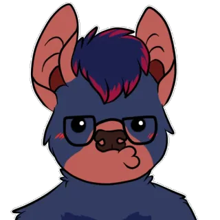 😗 f0c89ef9 pipistrello, animale, peloso, cartone animato, occhiali whatsapp sticker